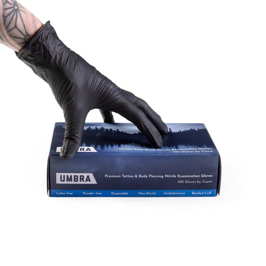 Recovery Umbra Black Disposable Nitrile Gloves